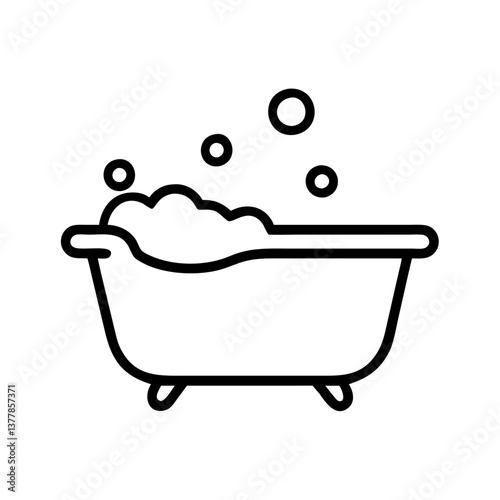 Icon of a bubble bath with foam and bubbles  