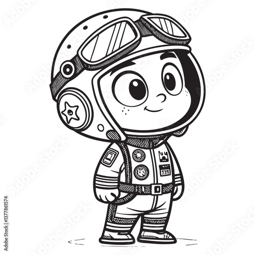 mascot pilot full body cartoon character vector engraving illustration