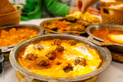 Obraz na płótnie close look of typical delicious morrocan food Tajine, Morocco w salonie