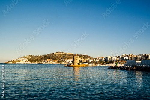 Obraz na płótnie beautiful view of historic lighthouse in Ceuta, Spain w salonie