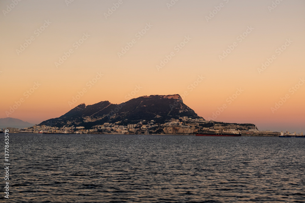 beautiful view of the Gibraltar from the sea