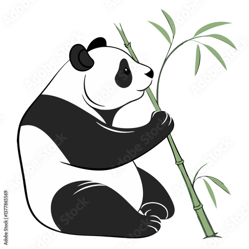 panda with bamboo