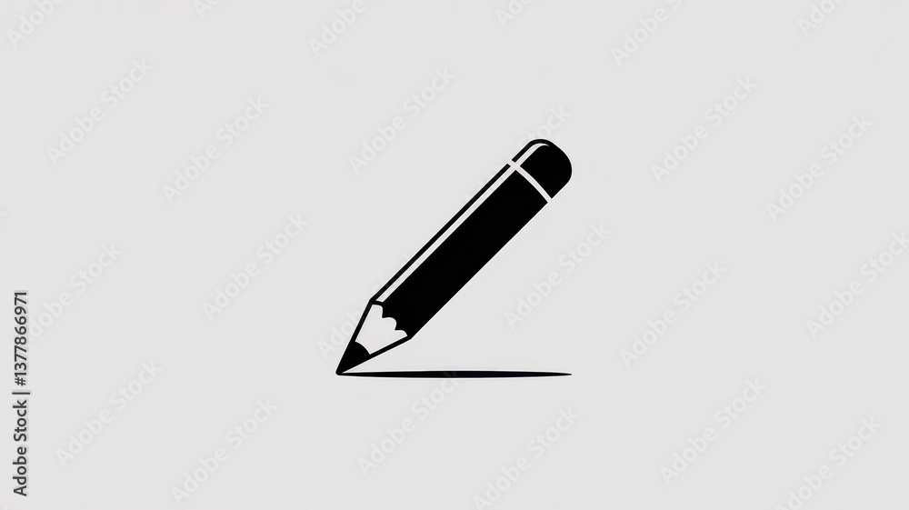 Vector icon of a pencil in motion drawing a shadowed line – minimal and clean illustration for design and creativity Vector icon of a pencil in motion drawing a shadowed line – minimal and clean illustration for design and creativity