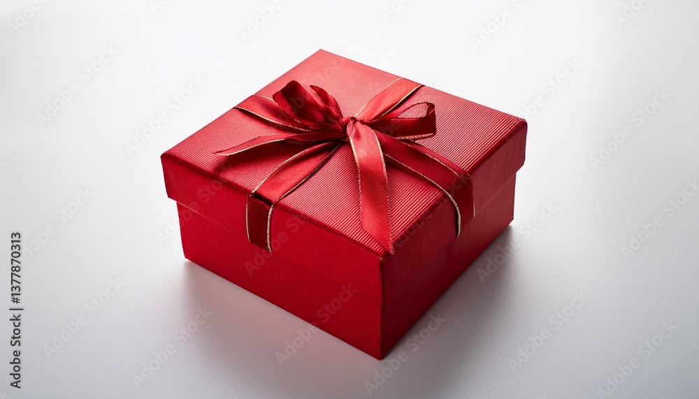 Obraz premium red gift box on a white background