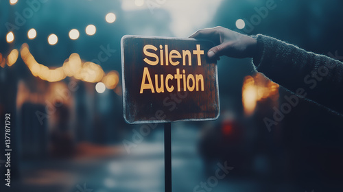 a person's hand is holding a sign that says 