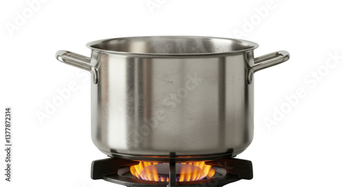 Cuadro en lienzo Isolated cooking pot on a burner