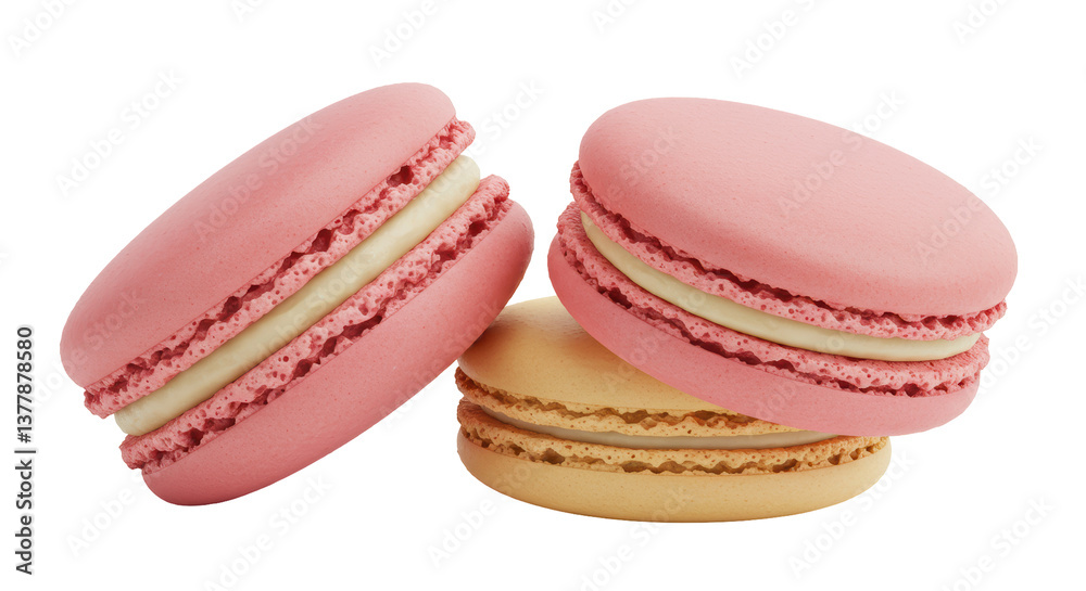 Isolated Pink Macarons Isolated Pink Macarons