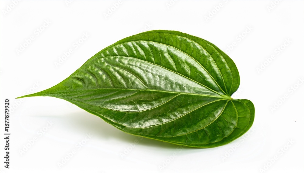 Obraz premium falling wild betel leaves isolated on white background tropical exotic foliage