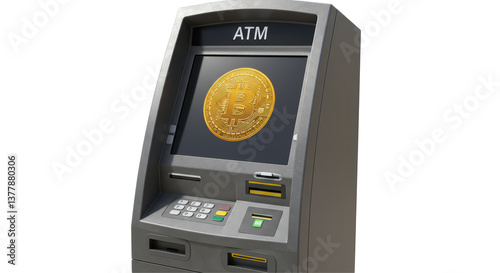 Isolated ATM with Bitcoin Display photo