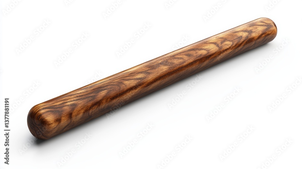 Traditional Wooden Rolling Pin with Smooth Rounded Handles and Detailed Natural Wood Grain Texture for Culinary Use Traditional Wooden Rolling Pin with Smooth Rounded Handles and Detailed Natural Wood Grain Texture for Culinary Use