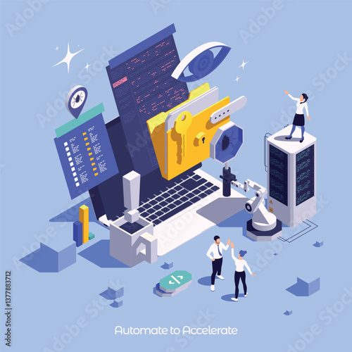 QA Testing Isometric Background
