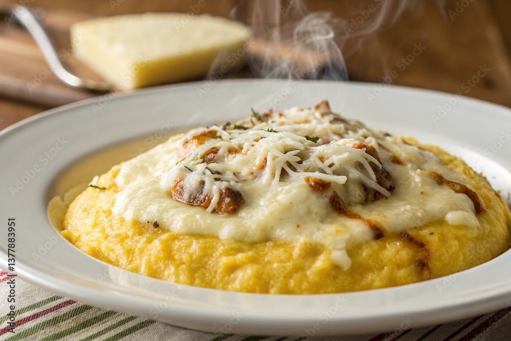Romanian polenta, often served with cheese Romanian polenta, often served with cheese