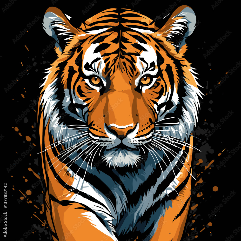 Naklejka premium tiger head vector art for graphic design purposes
