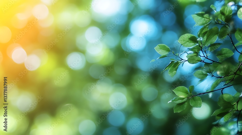 Lush Green Leaves in a Sunny Forest Scene Lush Green Leaves in a Sunny Forest Scene
