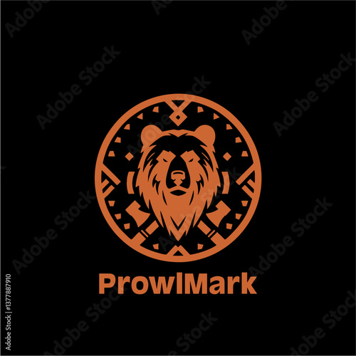 Timeless Bear Silhouette Logo in Precise Vector Format for Geometric Balance and Brand Appeal

