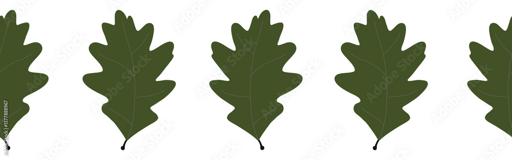Fototapeta premium Leaves border on a white background. Hand-drawn illustration. Perfect for spring and summer. 