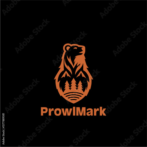 Timeless Bear Silhouette Logo in Precise Vector Format for Geometric Balance and Brand Appeal

