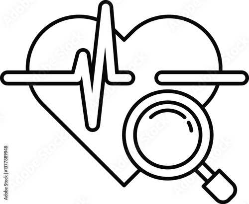 heart with a magnifying glass on it