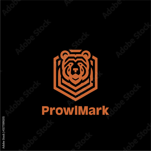 Timeless Bear Silhouette Logo in Precise Vector Format for Geometric Balance and Brand Appeal

