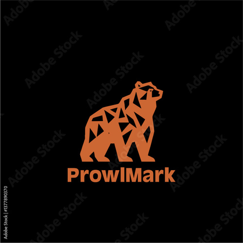 Timeless Bear Silhouette Logo in Precise Vector Format for Geometric Balance and Brand Appeal

