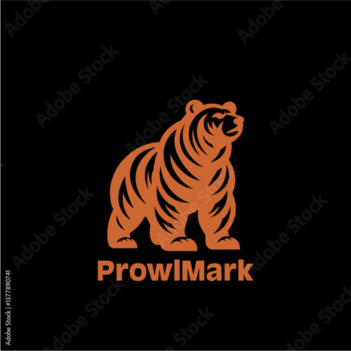 Timeless Bear Silhouette Logo in Precise Vector Format for Geometric Balance and Brand Appeal

