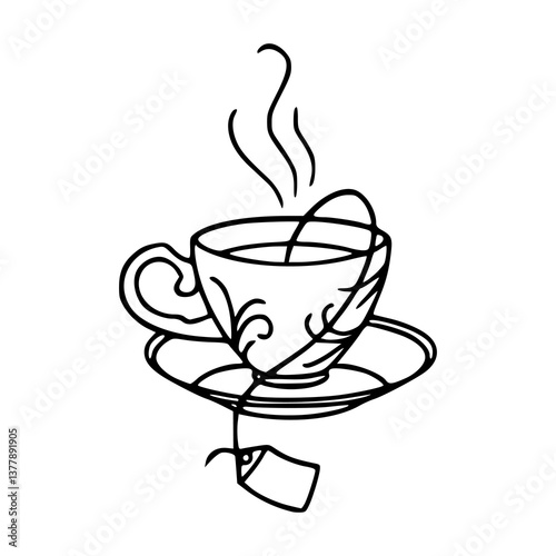 creative tea mug vector concept
