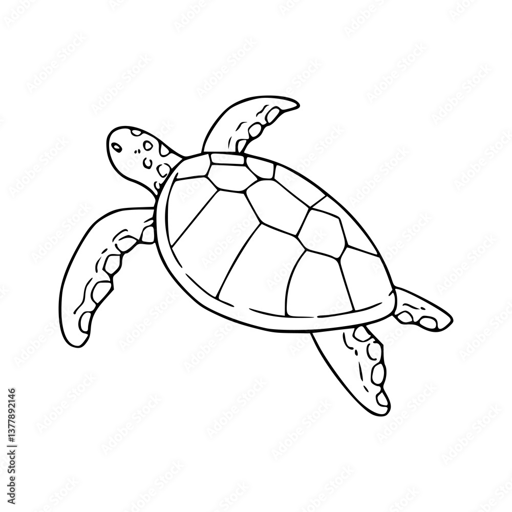 Fototapeta premium simple sea turtle outline vector
