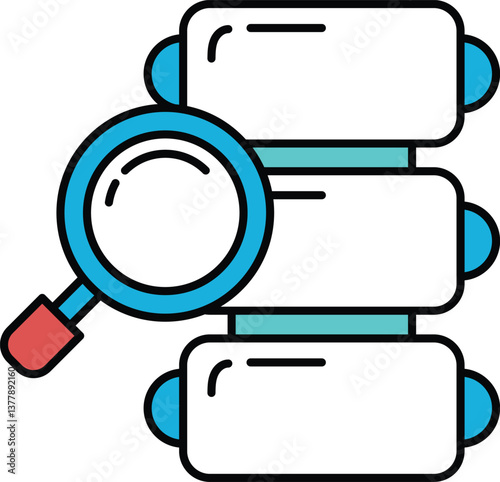 illustration in the concept of Magnifying glass and spine in line art style