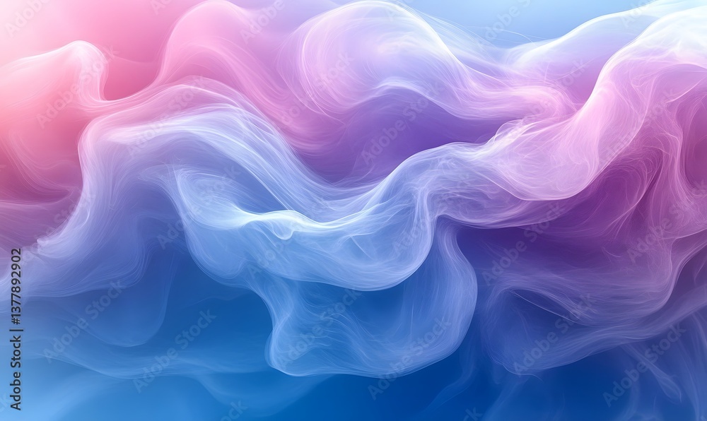 Obraz premium Abstract flowing smoke design with pink purple and blue gradients creating a dreamy aesthetic look