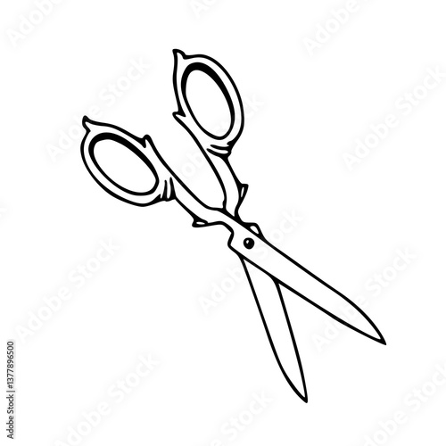 classic scissor vector drawing