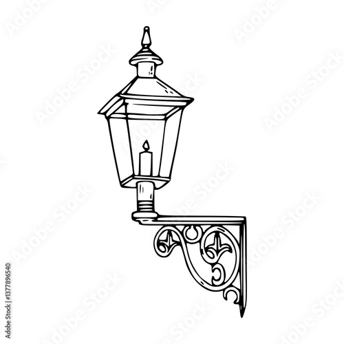 ornamental street lamp vector