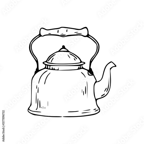 antique tea kettle clip art