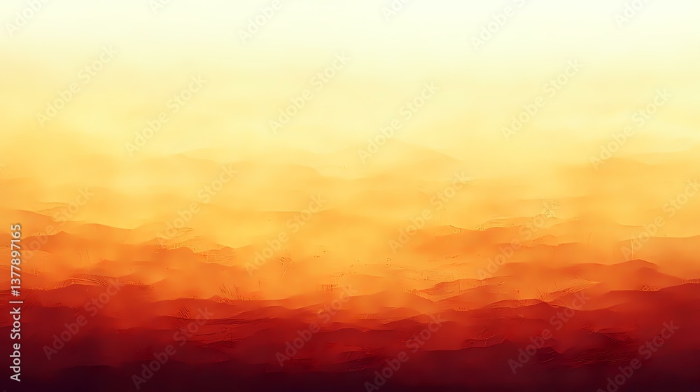 Fototapeta premium Dramatic mountain landscape silhouettes at sunset with layered peaks fading into orange and red horizon, creating atmospheric depth perspective for nature backgrounds.