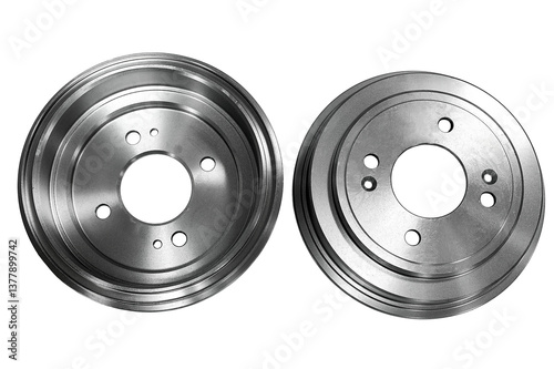 brake drum car on white background