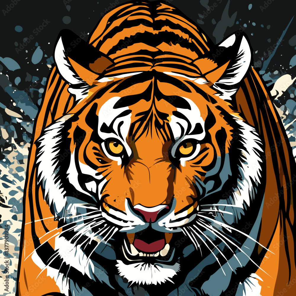 Fototapeta premium tiger head vector art for graphic design purposes