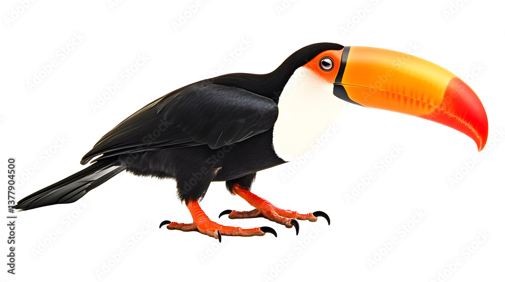 Naklejka premium Realistic Isolated Toucan Bird Illustration On Transparent Background
