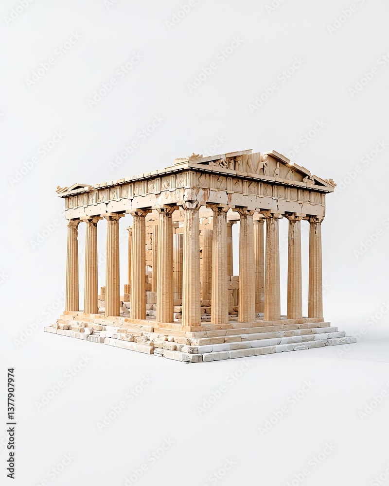 Obraz premium A detailed model of an ancient temple showcasing classical architecture.
