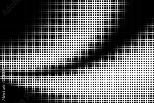 Wavy Halftone Squares Forming Abstract Pattern