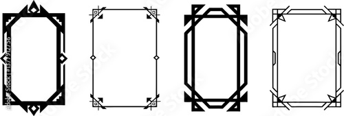 Set of geometric frames, in art deco style