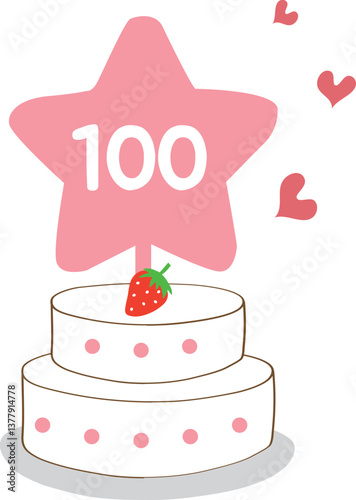 숫자100 케이크