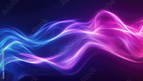 Abstract flowing vibrant waves of light
