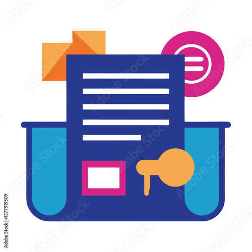 vector illustration of a folder icon with documents