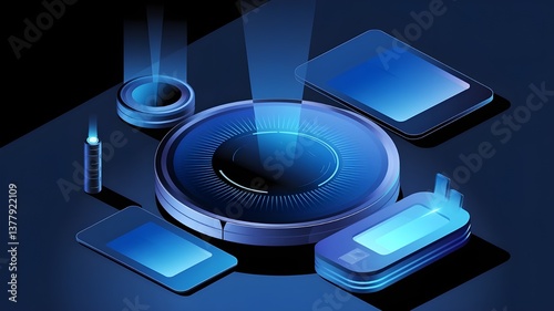 Technology Illustration with 3D Lights, Perfect for Modern Digital Designs, Tech Concepts, and Innovative Visualizations.

