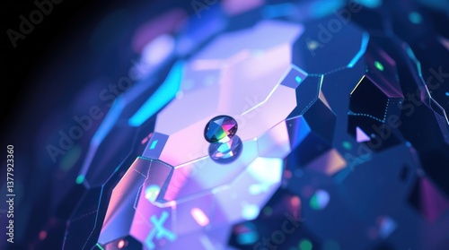 Reflecting Sphere on Polygonal Surface with Iridescent Color Palette