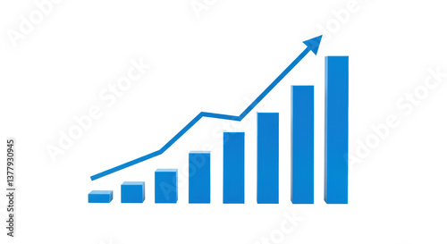 Free Download Isolated Chart with Growing Bars and Arrow - GFXLoad