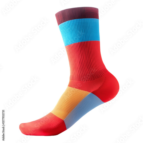 vibrant colorful sock isolated on white transparent background