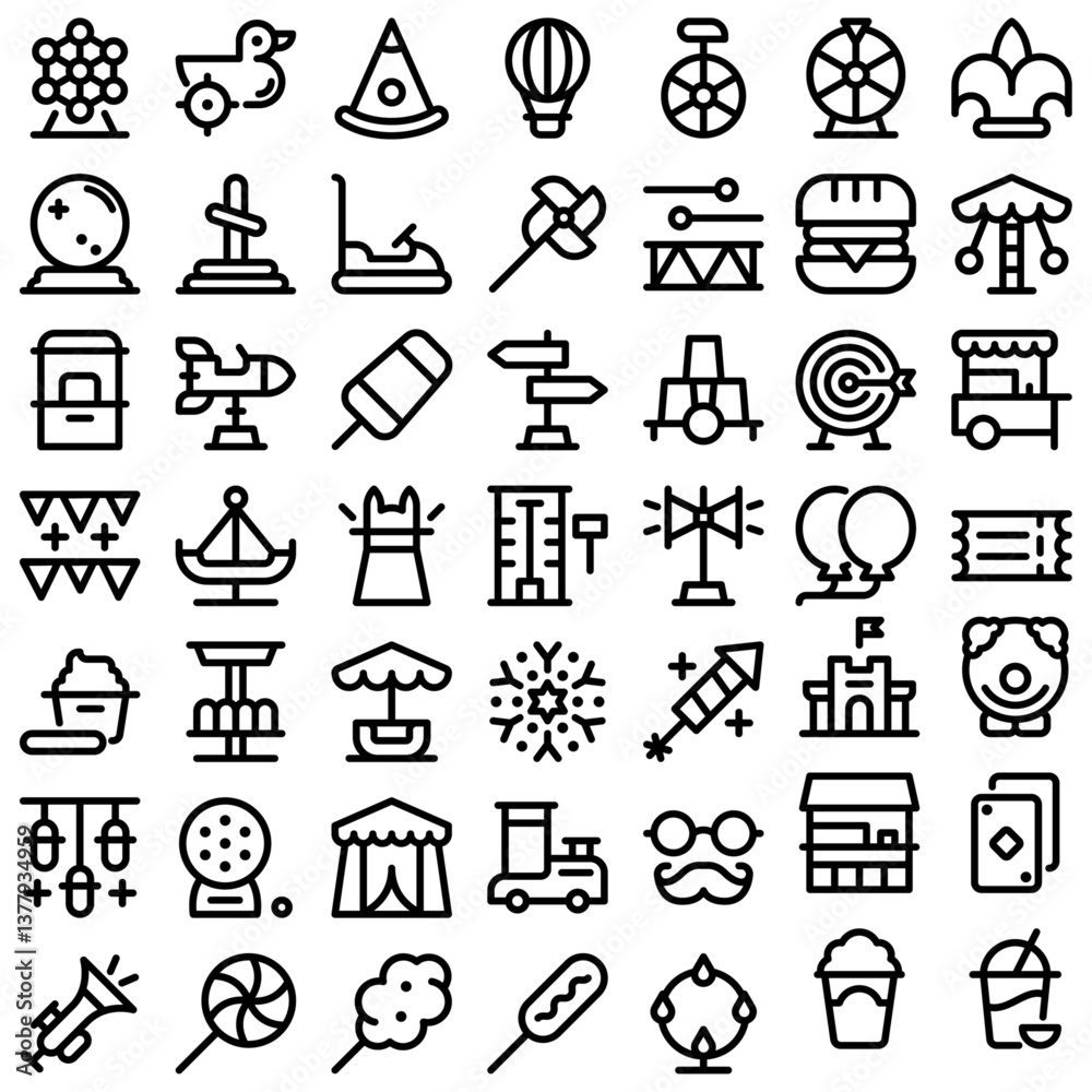 Fair Festival Event Icon Set. Perfect for user interface, new application
Fair Festival Event Icon Set. Perfect for user interface, new application