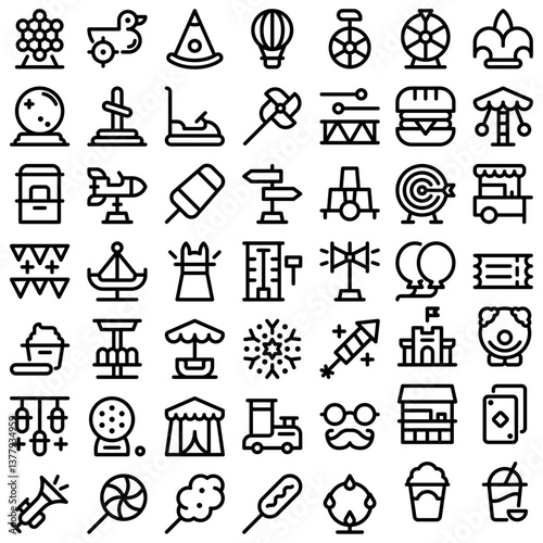 Fair Festival Event Icon Set. Perfect for user interface, new application
