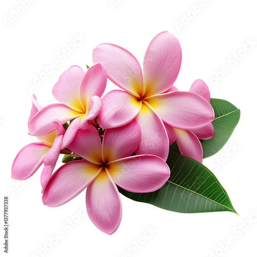 pink frangipani or plumeria tropical flowers png
