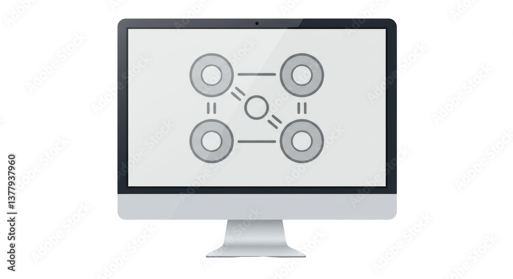 Isolated Monitor with Network Diagram Isolated Monitor with Network Diagram